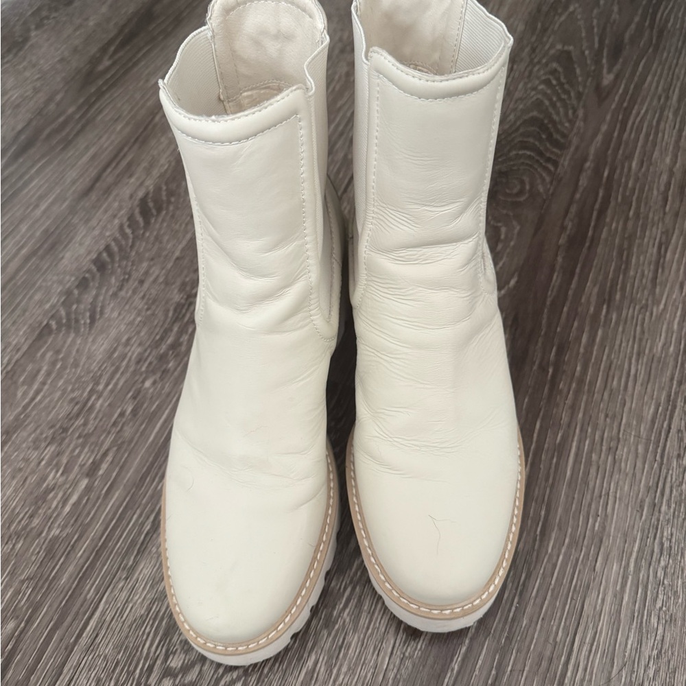 Dolce Vita Cream Ankle Boots